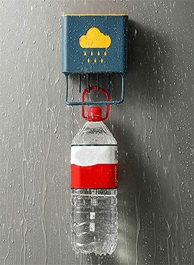 Judee Cloud Plastic Cutlery Holder for Kitchen Wall Hanging - 4 Hooks With Towel Holder, Wall Mounted Self Adhesive Spoon Organizer - Multicolour (1pcs) - Image 4